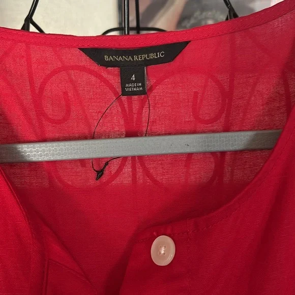 Banana Republic Vibrant Red Button-Down jumpsuit - Picture 2 of 3